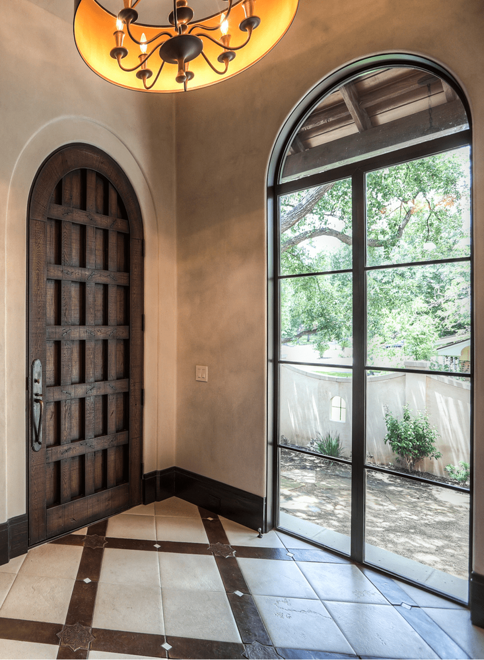 Sunlit entrance with tiled floor