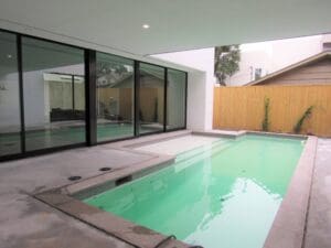 Sleek backyard pool design