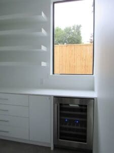 Modern kitchen with wine fridge