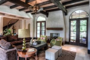Cozy seating area with natural light