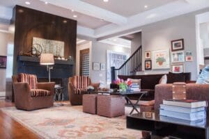 Elegant living space with art decor