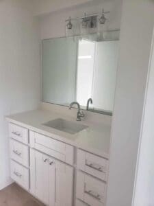 Modern bathroom sink and cabinets
