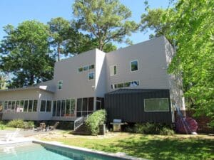 Modern house with large windows