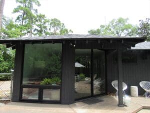 Contemporary house with outdoor seating