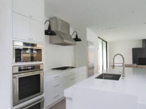 Modern white kitchen with island